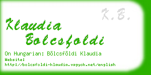klaudia bolcsfoldi business card