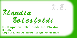 klaudia bolcsfoldi business card